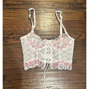 For Love and Lemons women's floral lace bustier size 32A EUC